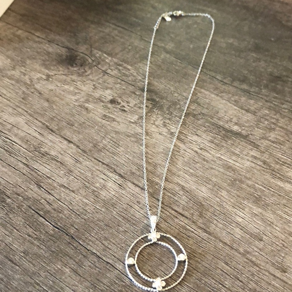 Sterling silver channel’s cable clover necklace